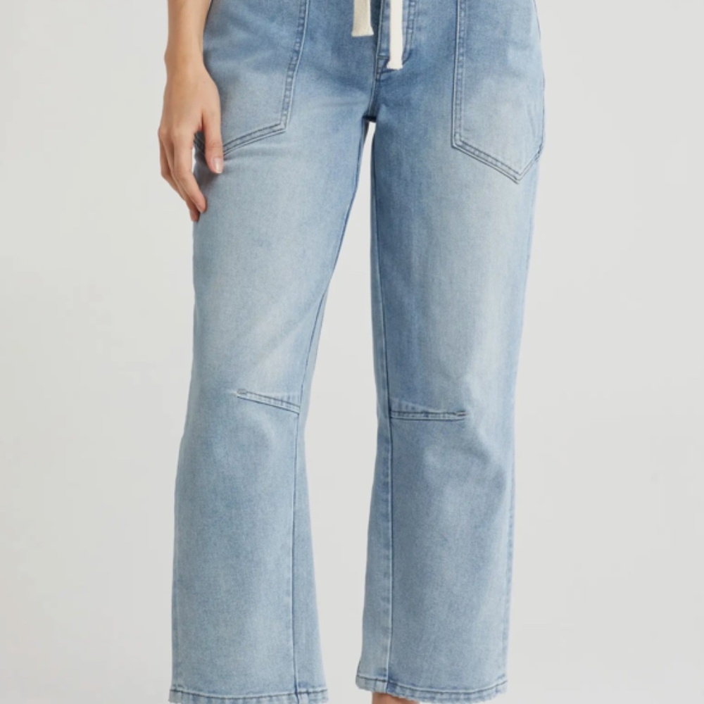 Baggy Porkchop Pocket Ankle Crop Jeans Size 27